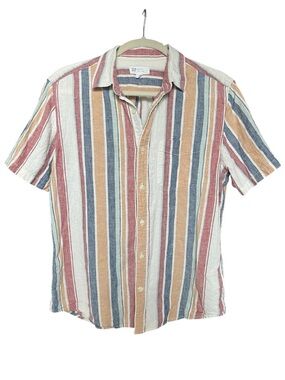 Gap linen blend standard fit short sleeve resort shirt